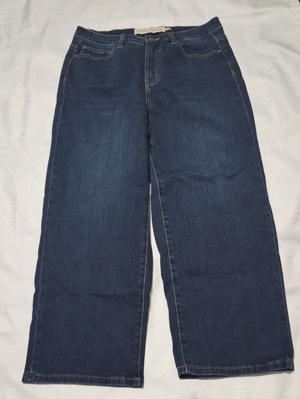Soft Surroundings Wide Leg Dark Wash Casual Denim Women's Size 10